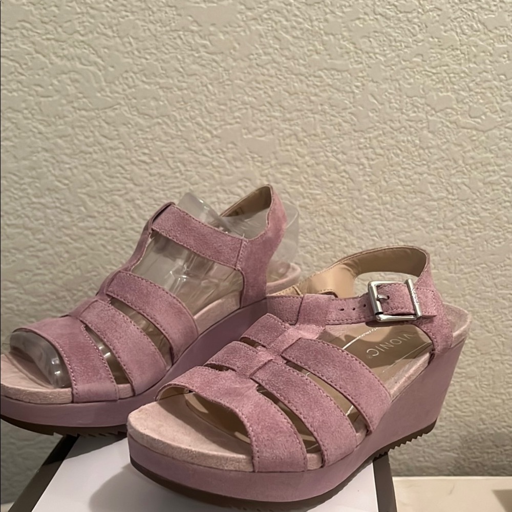 Pink Wedge Platform Sandals with Chunky Sole and Ankle Strap